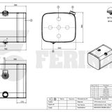 Fuel tank Mercedes Benz 250L 560x640x780 - A4054700301